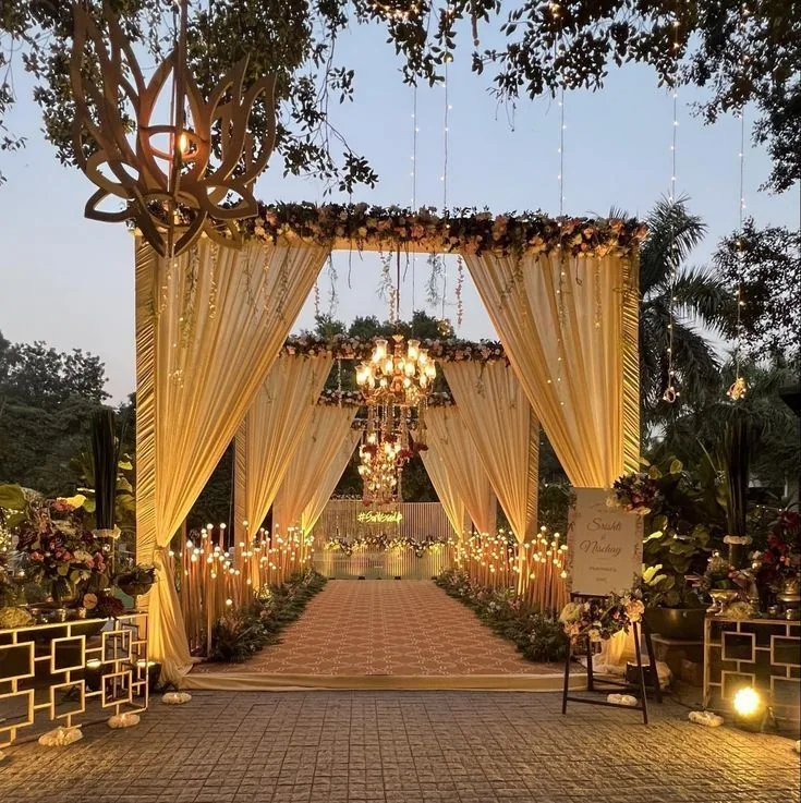 Golden Wedding Entrance by Sanjeevya Events