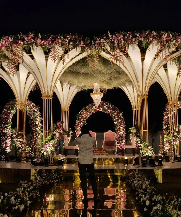 Grand Floral Stage by Sanjeevya Events