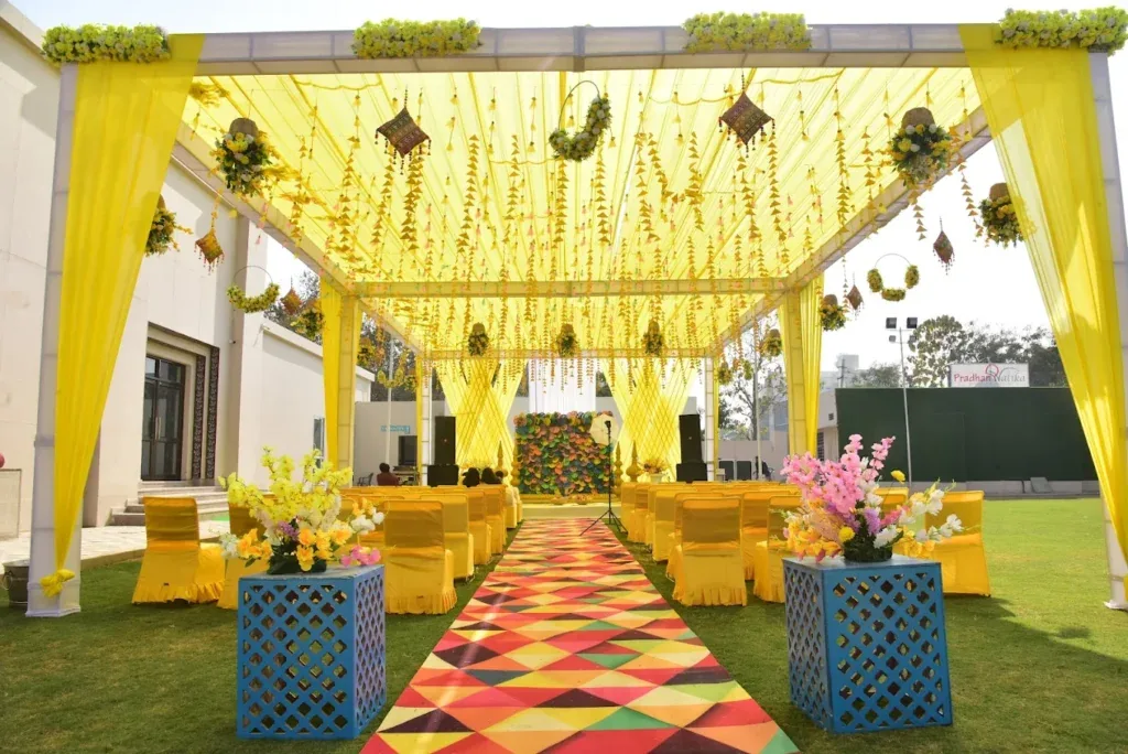 Yellow Wedding Entrance by Sanjeevya Events
